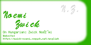 noemi zwick business card